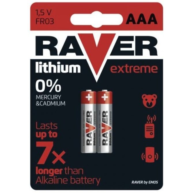 Baterie AAA Litium Raver
