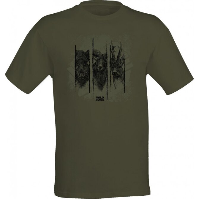 Wildzone triko logo lesní zvěř Varianta: m Zelená, 100% bavlna