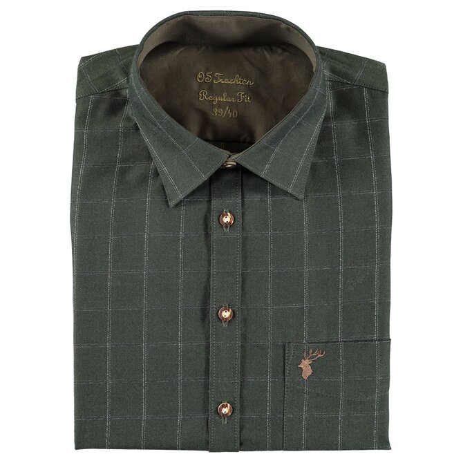 Orbis textil Orbis košile zelená s výšivkou jelena 3676/55 dlouhý rukáv Varianta: 39/40 Zelená, 100% bavlna