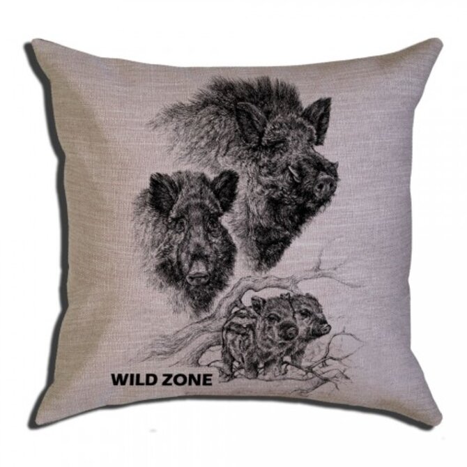 Wildzone polštář hnědý divočáci Hnědá, 100% bavlna, Bavlna / polyester, Bavlna/elastan, G-1000, Kůže,…