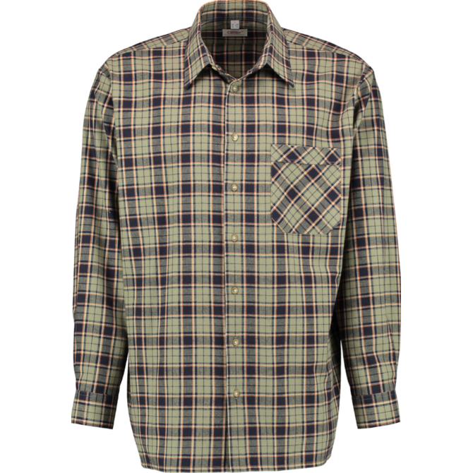 Orbis textil Orbis košile flanelová khaki 4186/54 dlouhý rukáv Varianta: 45/46 Zelená, 100% bavlna