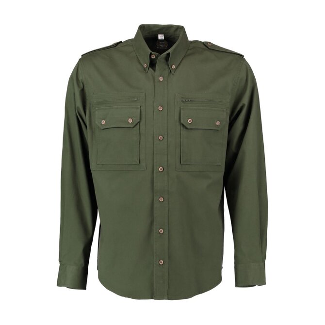Orbis textil Orbis košile tmavě zelená 0745/57 dlouhý rukáv se zipem Varianta: 43/44 Zelená, 100% bavlna