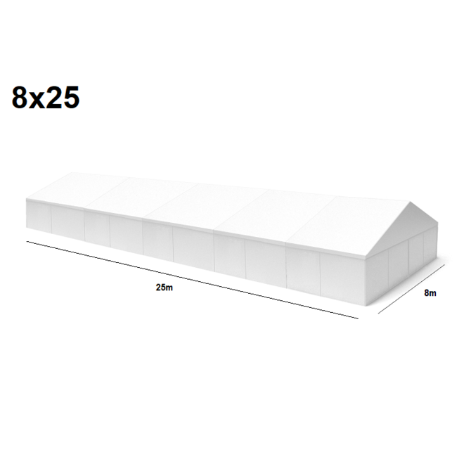 TENTino Velkokapacitní párty stan 8x25 m Stav stanu: NOVÝ
