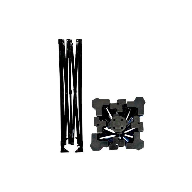 Konstrukce nůžkového párty stanu STEEL HEXAGON 3x3 m