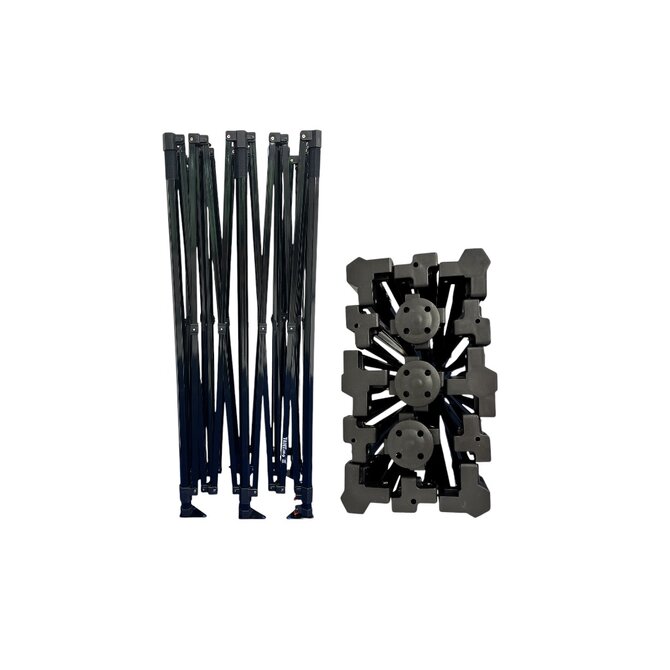 Konstrukce nůžkového párty stanu STEEL HEXAGON 3x6 m