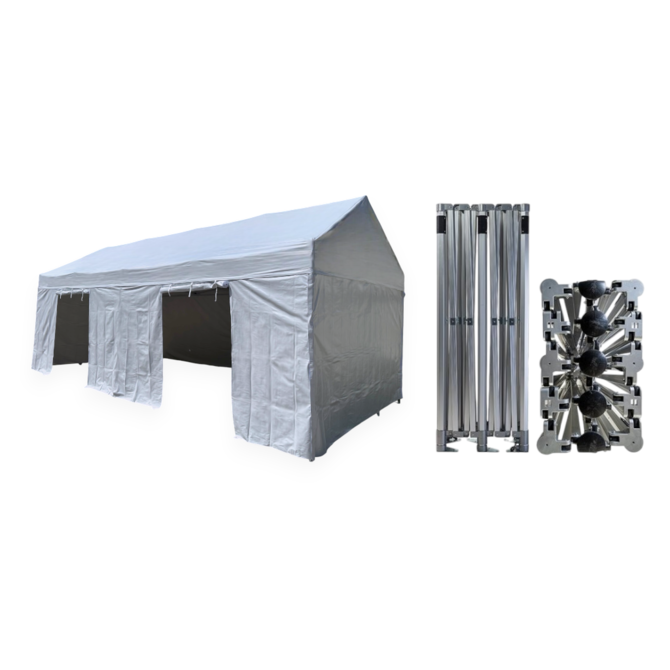 Nůžkový párty stan 4x6 m TENTino GABLED PVC Barva opláštění: 1A - BÍLÁ