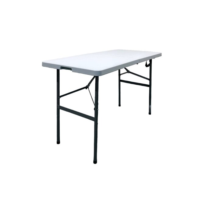 TENTino Skládací stůl 122x60 cm PŮLENÝ, bílý, STL122P