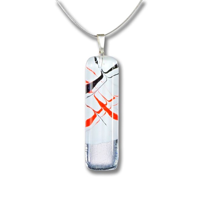 Skleněný náhrdelník WAGA bílá