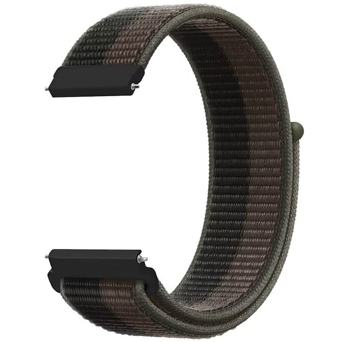UNI Tmavě zelený nylonový řemínek 22mm s pruhem vícebarevná